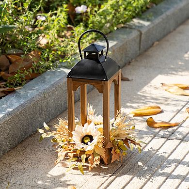 Glitzhome 20"H Lantern Centerpiece, Fall Wood Tabletop Decoration