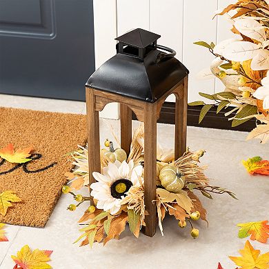 Glitzhome 20"H Lantern Centerpiece, Fall Wood Tabletop Decoration
