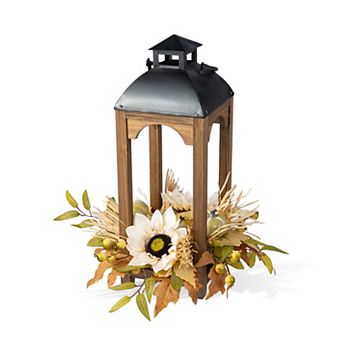 Glitzhome 20"H Lantern Centerpiece, Fall Wood Tabletop Decoration