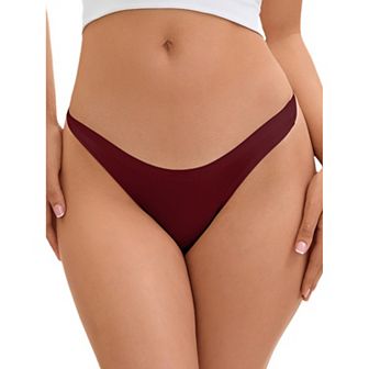 Women's Unlined Underwear Satin Invisible Bikini Comfortable Thongs