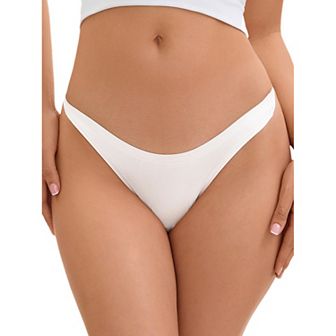 Women's Unlined Underwear Satin Invisible Bikini Comfortable Thongs