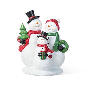 Glitzhome 10.25"H Snowman Family Table Decor, Christmas Resin Table Centerpiece