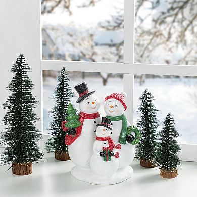 Glitzhome 10.25"H Snowman Family Table Decor, Christmas Resin Table Centerpiece