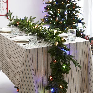 Glitzhome 9ft Pre-Lit Greenery Christmas Garland