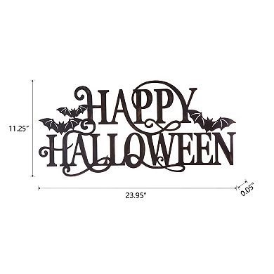 Glitzhome Happy Halloween Metal Sign Wall Decor