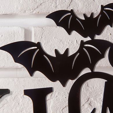 Glitzhome Happy Halloween Metal Sign Wall Decor