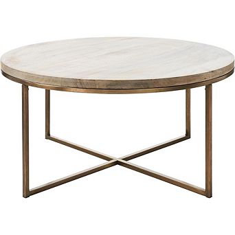Renwil Liana ANTIQUE BRASS ODD SHAPE COFFEE TABLE