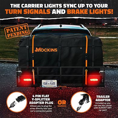 Mockins 66"x30"x6" XL High Rail Hitch Cargo Carrier with 45 Cu.Ft. Cargo Bag