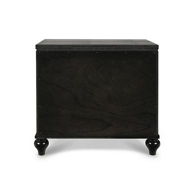 New Classic Furniture Furniture Valentine Solid Wood 3-Drawer Nightstand in Black