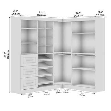 Bestar Pur 83W Walk-In Closet Organizer
