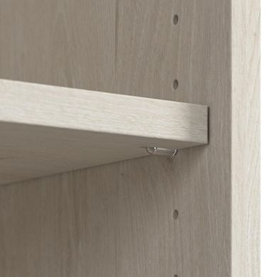 Bush Furniture Farmhouse 5 Shelf Bookcase with Glass Doors - Set of 2 in Linen White Oak