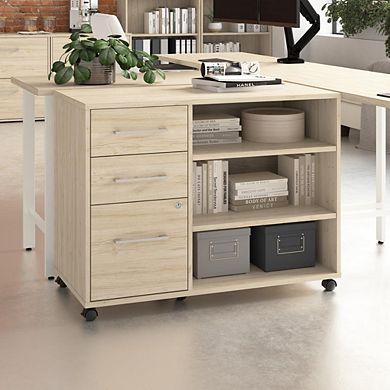 Hustle Office Storage Cabinet in Natural Elm