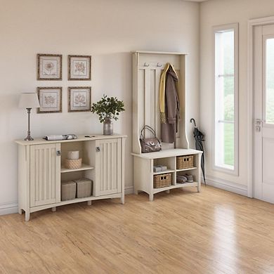 Bush Furniture Salinas Entryway Storage Set with Hall Tree, Shoe Bench and Accent Cabinet