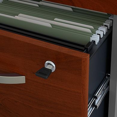 Bush Business Furniture Series C 36W 2 Drawer Lateral File Cabinet, Hansen Cherry/Graphite Gray