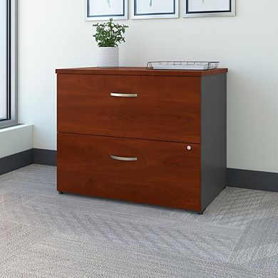 Bush Business Furniture Series C 36W 2 Drawer Lateral File Cabinet, Hansen Cherry/Graphite Gray