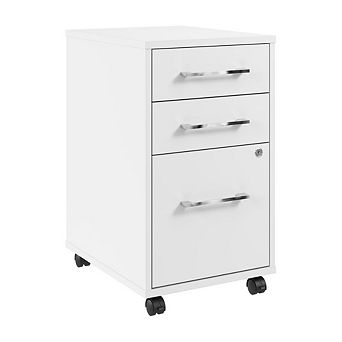 Hustle 3 Drawer Mobile File Cabinet in White