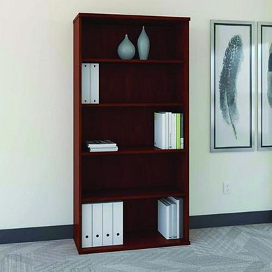 Series C Collection Bookcase, Five-Shelf, 35.63w x 15.38d x 72.78h, Hansen Cherry