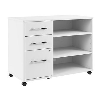 Hustle Office Storage Cabinet with Wheels in White