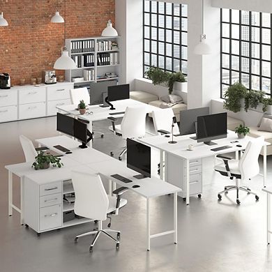Hustle Office Storage Cabinet with Wheels in White