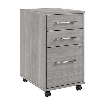 Hustle 3 Drawer Mobile File Cabinet in Platinum Gray