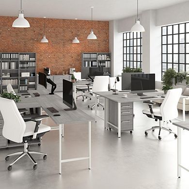 Hustle 3 Drawer Mobile File Cabinet in Platinum Gray