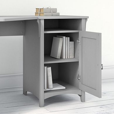 Bush Furniture Salinas 55W Corner Desk with Lateral File Cabinet and 5 Shelf Bookcase