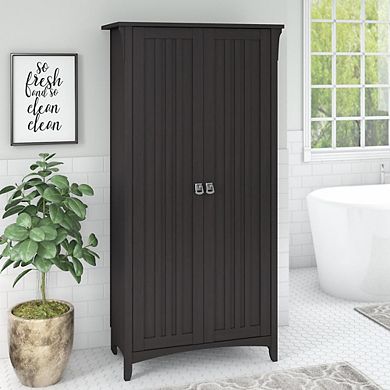 Bush Furniture Salinas Bathroom Storage Cabinet with Doors Vintage Black