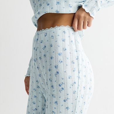Juniors' Pink Republic Pointelle Lounge Pants