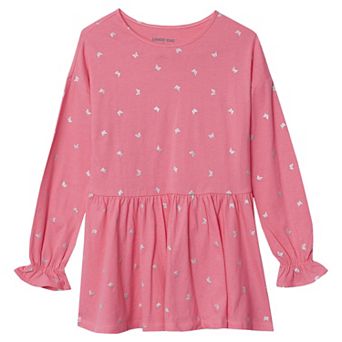 Girls 2-16 Lands' End Long Sleeve Ruffle Tunic Top in Regular & Plus Size