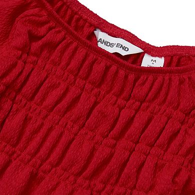 Girls 2-16 Lands' End Smocked Long Sleeve Knit Shirt