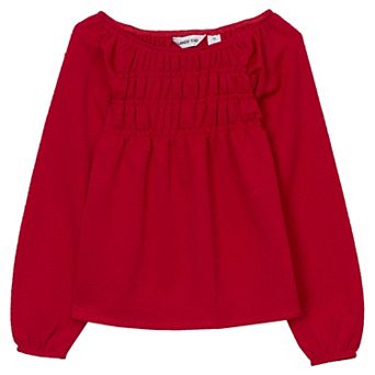 Girls 2-16 Lands' End Smocked Long Sleeve Knit Shirt