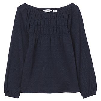 Girls 2-16 Lands' End Smocked Long Sleeve Knit Shirt