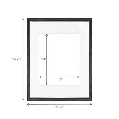 Belle Maison 11-Inch x 14-Inch Matted Black Portrait Frame