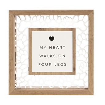 Belle Maison 6-Inch My Heart Walks on Four Legs Caption Box Table Decor