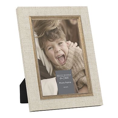 Belle Maison 4-Inch x 6-Inch Linen Tabletop Photo Frame
