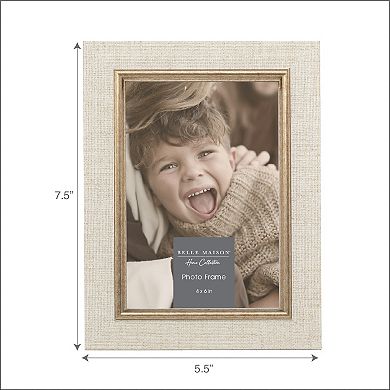 Belle Maison 4-Inch x 6-Inch Linen Tabletop Photo Frame