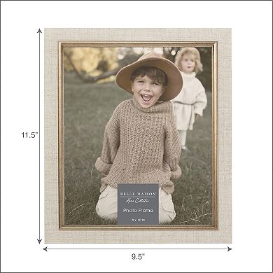 Belle Maison 8-Inch x 10-Inch Linen Tabletop Photo Frame