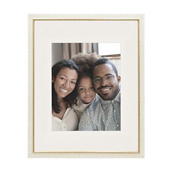 Belle Maison 11-Inch x 14-Inch Matted Linen Portrait Frame