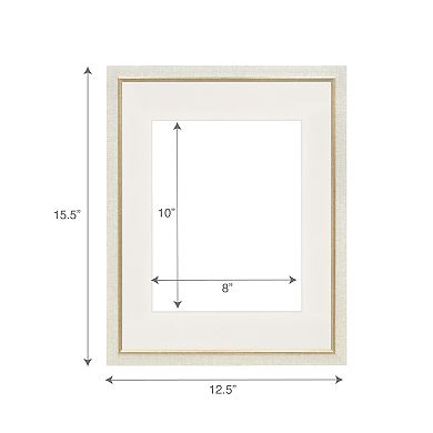 Belle Maison 11-Inch x 14-Inch Matted Linen Portrait Frame