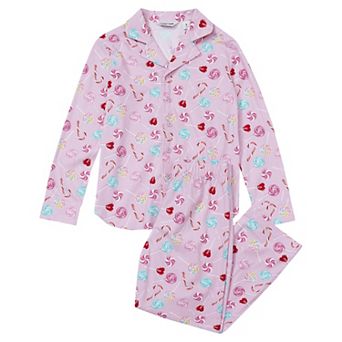 Lands' End 2 pc Flannel Pajama Top & Pajama Bottoms Set