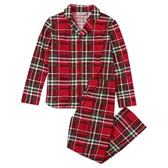 Lands' End 2 pc Flannel Pajama Top & Pajama Bottoms Set