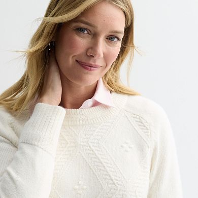 Women's Croft & Barrow® All Over Argyle Cable Sweater