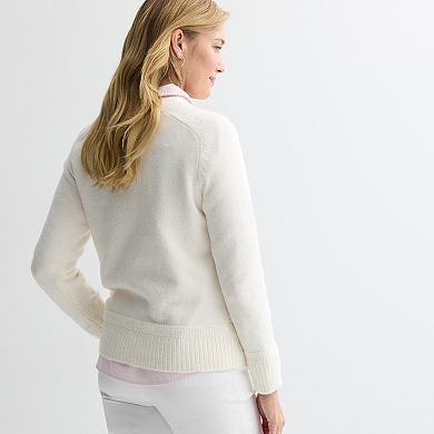 Women's Croft & Barrow® All Over Argyle Cable Sweater