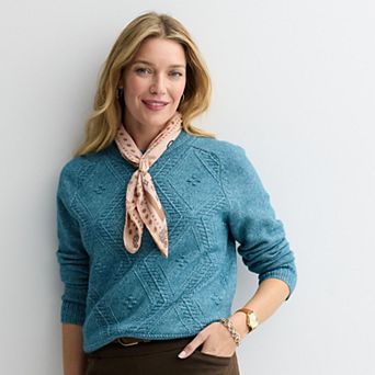 Women's Croft & Barrow® All Over Argyle Cable Sweater