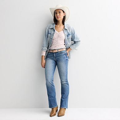 Juniors' Pink Republic Long Sleeve Cinch Top