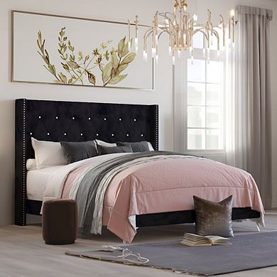 New Classic Furniture Huxley Wood Queen Bed, Black