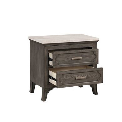 New Classic Furniture Lisbon Marble Top Nightstand-Gray