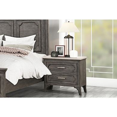 New Classic Furniture Lisbon Marble Top Nightstand-Gray