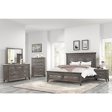 New Classic Furniture Lisbon Marble Top Nightstand-Gray