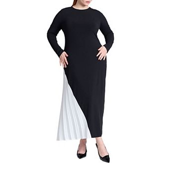 ELOQUII Women's Plus Size Maxi Dress With Pleat